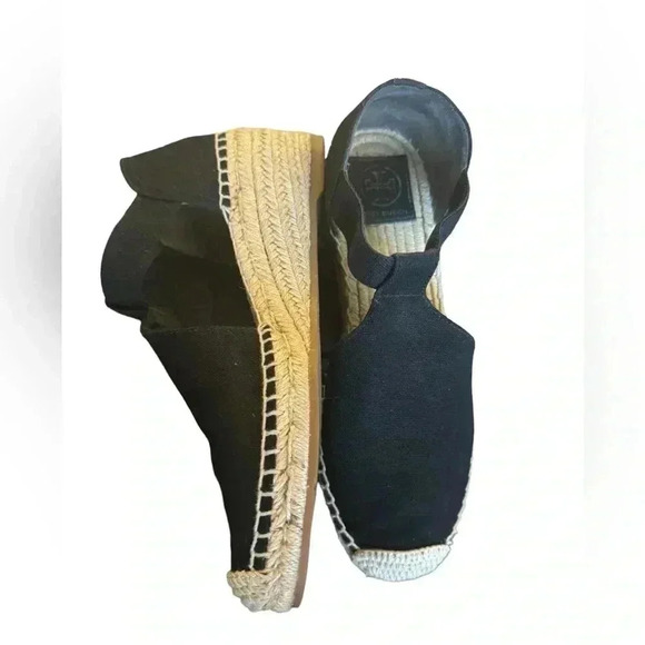 Tory Burch Women's Black Catalina Espadrille Wedge Sandal size 9M - Picture 11 of 15
